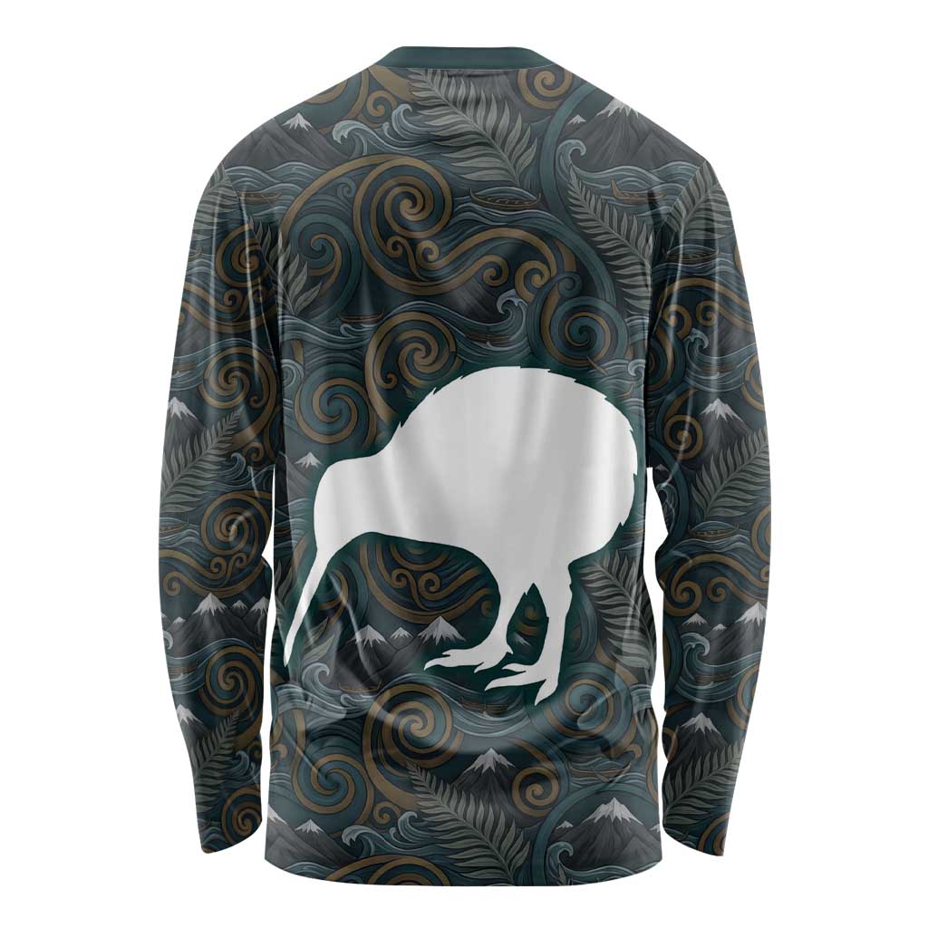 New Zealand is Calling and I Must Go Long Sleeve Shirt Kiwi Bird Silhouette
