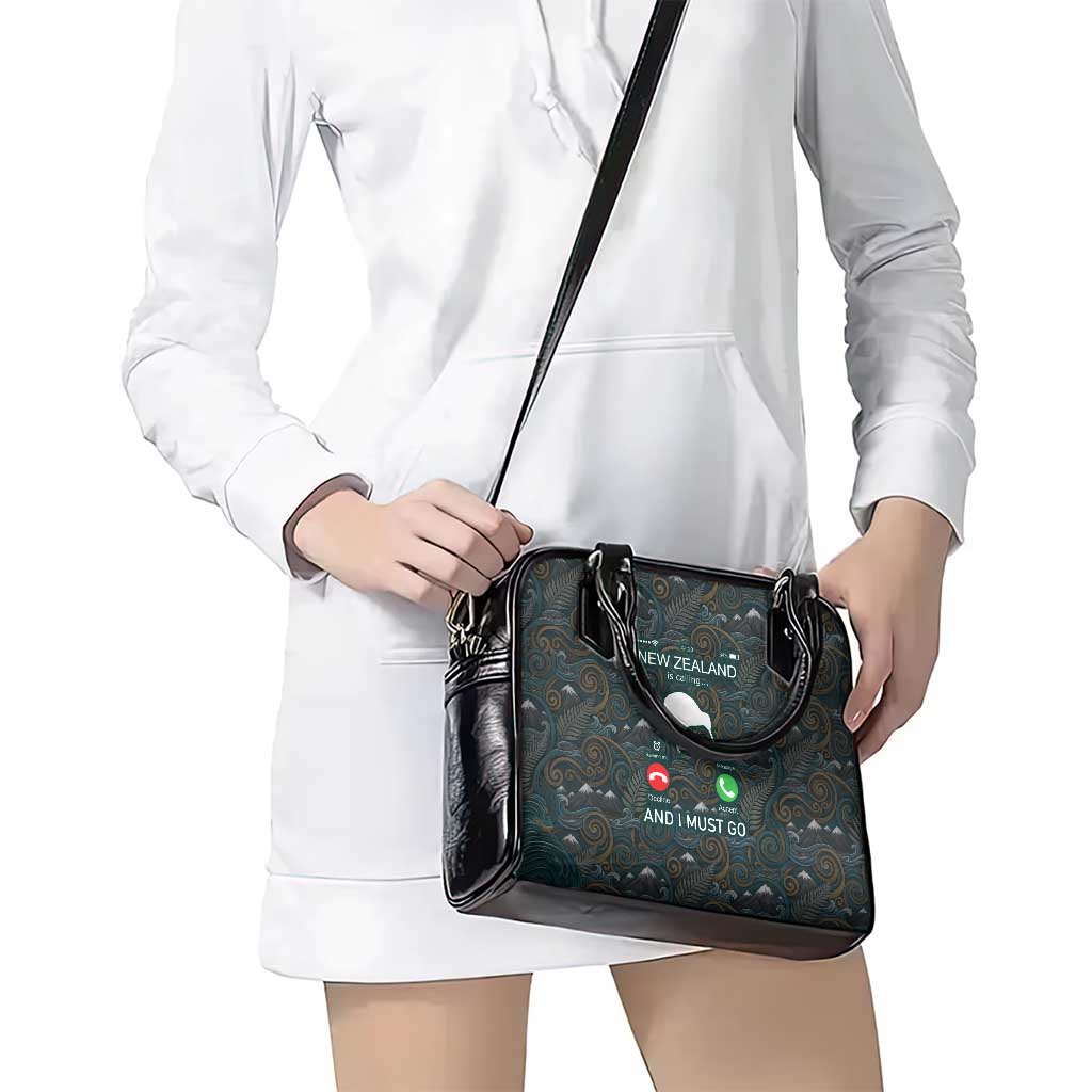 New Zealand is Calling and I Must Go Shoulder Handbag Kiwi Bird Silhouette