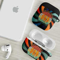 Buddhist Monks Walk For Peace AirPods Case with Retro Sunset Swirl Pattern