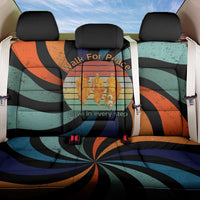 Buddhist Monks Walk For Peace Back Car Seat Cover with Retro Sunset Swirl Pattern
