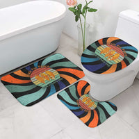 Buddhist Monks Walk For Peace Bathroom Set with Retro Sunset Swirl Pattern