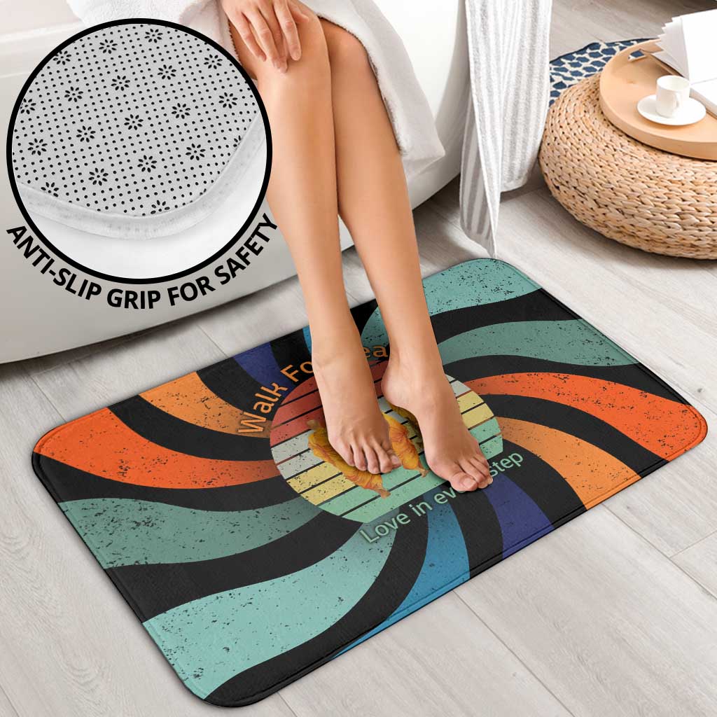 Buddhist Monks Walk For Peace Bathroom Set with Retro Sunset Swirl Pattern