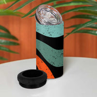 Buddhist Monks Walk For Peace 4 in 1 Can Cooler Tumbler with Retro Sunset Swirl Pattern