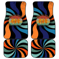 Buddhist Monks Walk For Peace Car Mats with Retro Sunset Swirl Pattern