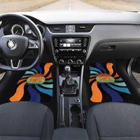 Buddhist Monks Walk For Peace Car Mats with Retro Sunset Swirl Pattern