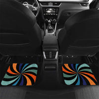 Buddhist Monks Walk For Peace Car Mats with Retro Sunset Swirl Pattern