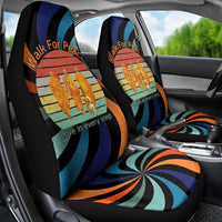 Buddhist Monks Walk For Peace Car Seat Cover with Retro Sunset Swirl Pattern