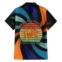 Buddhist Monks Walk For Peace Family Matching Long Sleeve Bodycon Dress and Hawaiian Shirt with Retro Sunset Swirl Pattern