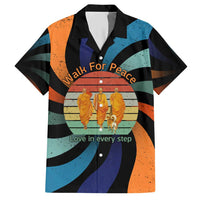Buddhist Monks Walk For Peace Hawaiian Shirt with Retro Sunset Swirl Pattern