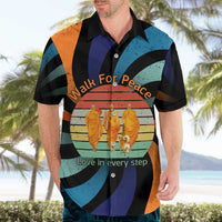 Buddhist Monks Walk For Peace Hawaiian Shirt with Retro Sunset Swirl Pattern