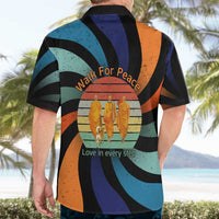 Buddhist Monks Walk For Peace Hawaiian Shirt with Retro Sunset Swirl Pattern