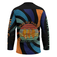 Buddhist Monks Walk For Peace Hockey Jersey with Retro Sunset Swirl Pattern