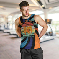 Buddhist Monks Walk For Peace Men Tank Top with Retro Sunset Swirl Pattern