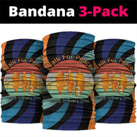 Buddhist Monks Walk For Peace Neck Gaiter with Retro Sunset Swirl Pattern
