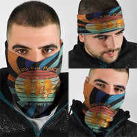 Buddhist Monks Walk For Peace Neck Gaiter with Retro Sunset Swirl Pattern