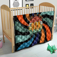 Buddhist Monks Walk For Peace Quilt with Retro Sunset Swirl Pattern