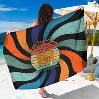 Buddhist Monks Walk For Peace Sarong with Retro Sunset Swirl Pattern