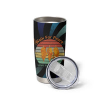 Buddhist Monks Walk For Peace Tumbler Cup with Retro Sunset Swirl Pattern
