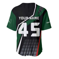 Pakistan Cricket Baseball Jersey Sporty Style with Flag Colors & Player Illustration