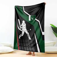 Pakistan Cricket Blanket Sporty Style with Flag Colors & Player Illustration
