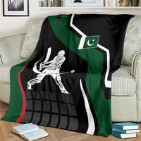 Pakistan Cricket Blanket Sporty Style with Flag Colors & Player Illustration