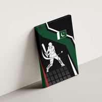 Pakistan Cricket Canvas Wall Art Sporty Style with Flag Colors & Player Illustration