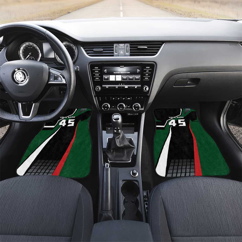 Pakistan Cricket Car Mats Sporty Style with Flag Colors & Player Illustration