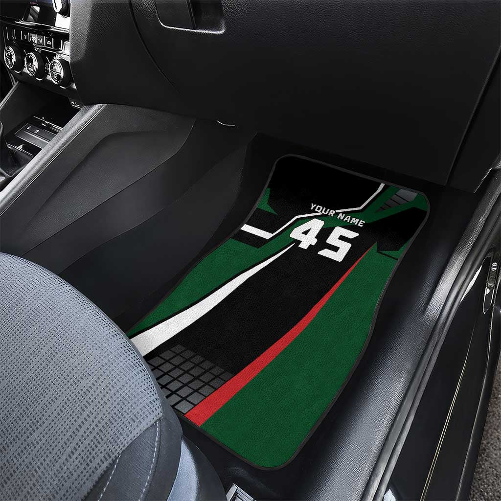 Pakistan Cricket Car Mats Sporty Style with Flag Colors & Player Illustration