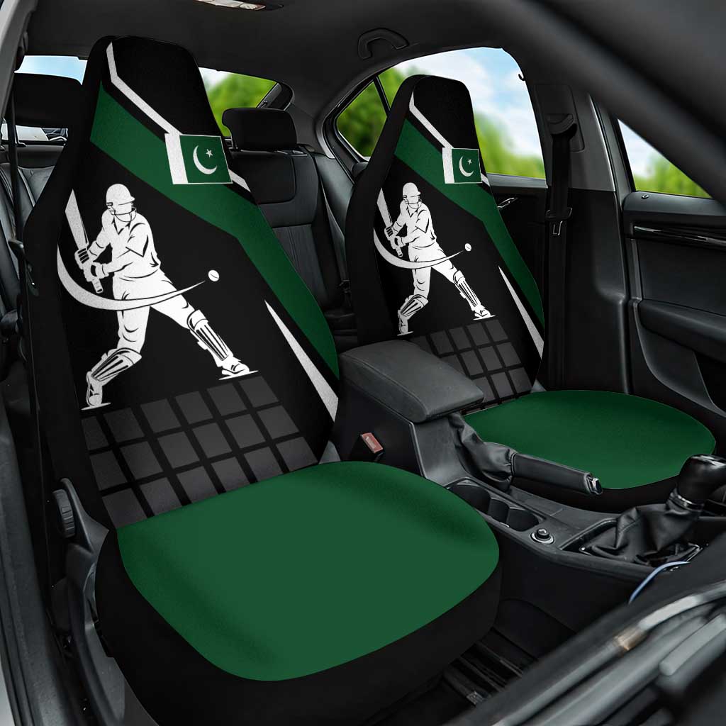 Pakistan Cricket Car Seat Cover Sporty Style with Flag Colors & Player Illustration