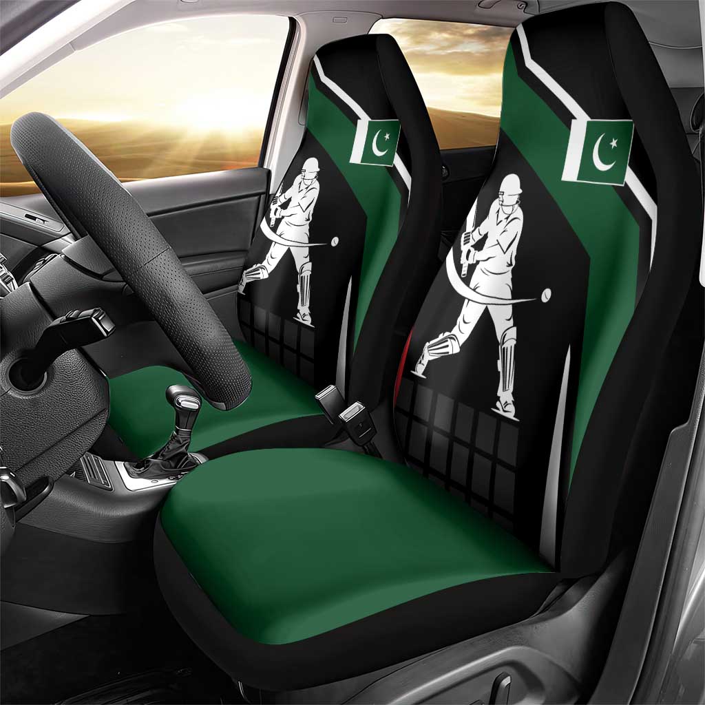 Pakistan Cricket Car Seat Cover Sporty Style with Flag Colors & Player Illustration