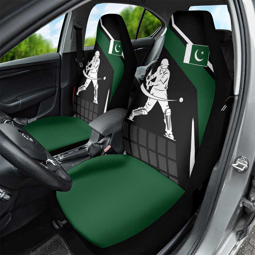 Pakistan Cricket Car Seat Cover Sporty Style with Flag Colors & Player Illustration