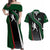 Pakistan Cricket Couples Matching Off Shoulder Maxi Dress and Hawaiian Shirt Sporty Style with Flag Colors & Player Illustration