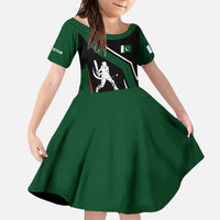 Pakistan Cricket Family Matching Mermaid Dress and Hawaiian Shirt Sporty Style with Flag Colors & Player Illustration
