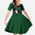 Pakistan Cricket Family Matching Off The Shoulder Long Sleeve Dress and Hawaiian Shirt Sporty Style with Flag Colors & Player Illustration