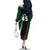 Pakistan Cricket Family Matching Off The Shoulder Long Sleeve Dress and Hawaiian Shirt Sporty Style with Flag Colors & Player Illustration