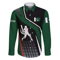 Pakistan Cricket Family Matching Off Shoulder Short Dress and Hawaiian Shirt Sporty Style with Flag Colors & Player Illustration