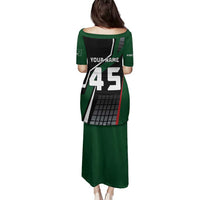 Pakistan Cricket Family Matching Puletasi and Hawaiian Shirt Sporty Style with Flag Colors & Player Illustration