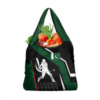 Pakistan Cricket Grocery Bag Sporty Style with Flag Colors & Player Illustration