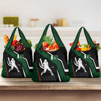 Pakistan Cricket Grocery Bag Sporty Style with Flag Colors & Player Illustration