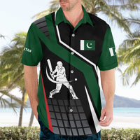 Pakistan Cricket Hawaiian Shirt Sporty Style with Flag Colors & Player Illustration
