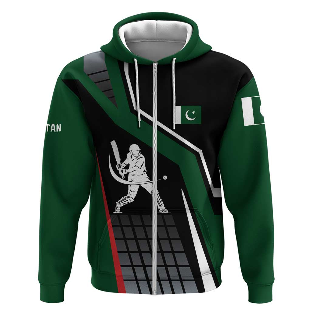 Pakistan Cricket Hoodie Sporty Style with Flag Colors & Player Illustration