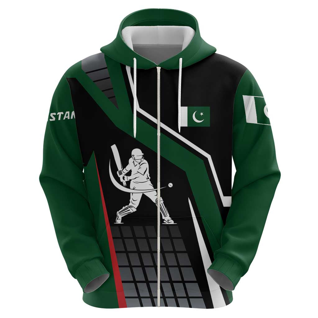 Pakistan Cricket Hoodie Sporty Style with Flag Colors & Player Illustration