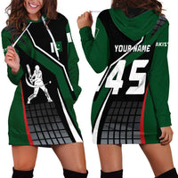Pakistan Cricket Hoodie Dress Sporty Style with Flag Colors & Player Illustration