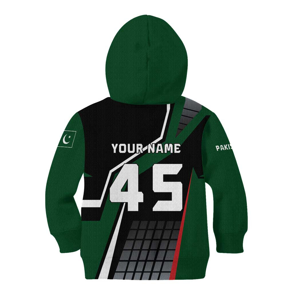 Pakistan Cricket Kid Hoodie Sporty Style with Flag Colors & Player Illustration