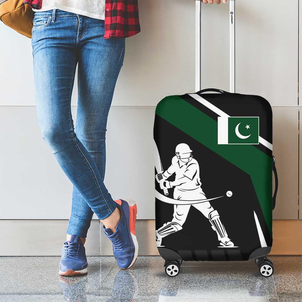 Pakistan Cricket Luggage Cover Sporty Style with Flag Colors & Player Illustration