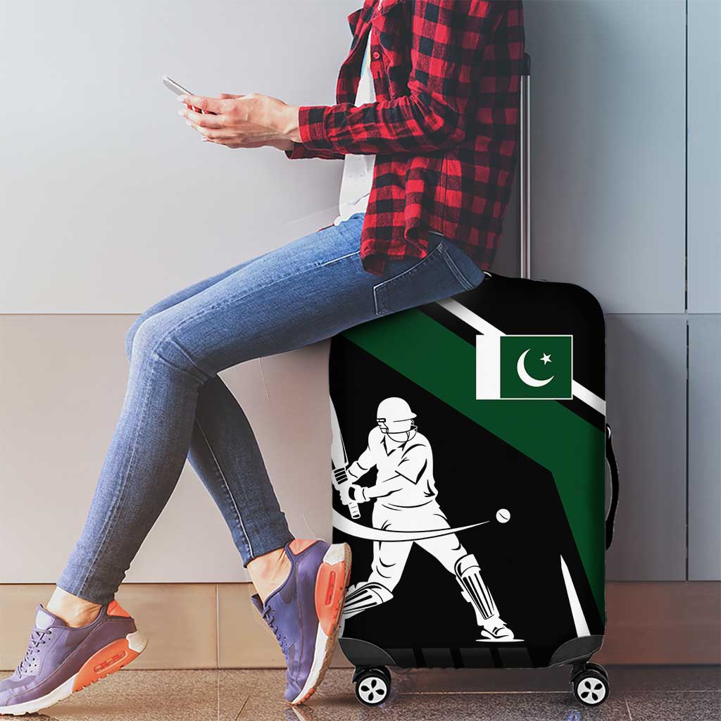 Pakistan Cricket Luggage Cover Sporty Style with Flag Colors & Player Illustration