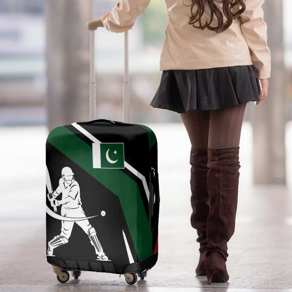 Pakistan Cricket Luggage Cover Sporty Style with Flag Colors & Player Illustration