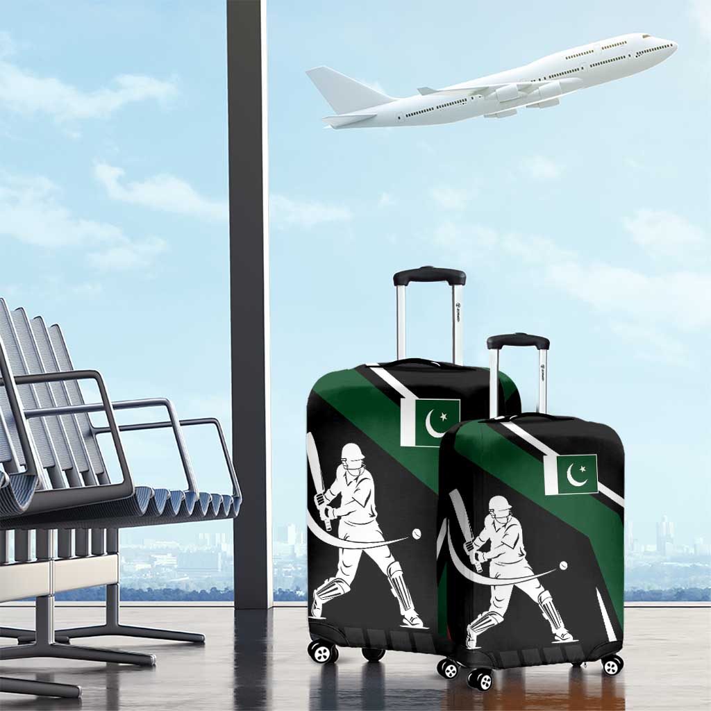 Pakistan Cricket Luggage Cover Sporty Style with Flag Colors & Player Illustration