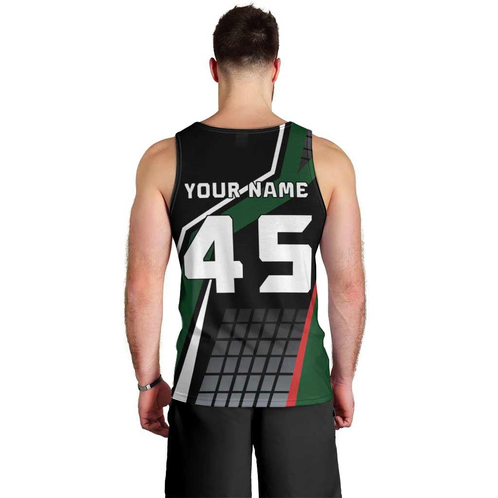Pakistan Cricket Men Tank Top Sporty Style with Flag Colors & Player Illustration