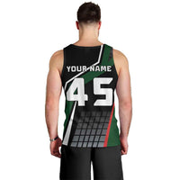 Pakistan Cricket Men Tank Top Sporty Style with Flag Colors & Player Illustration